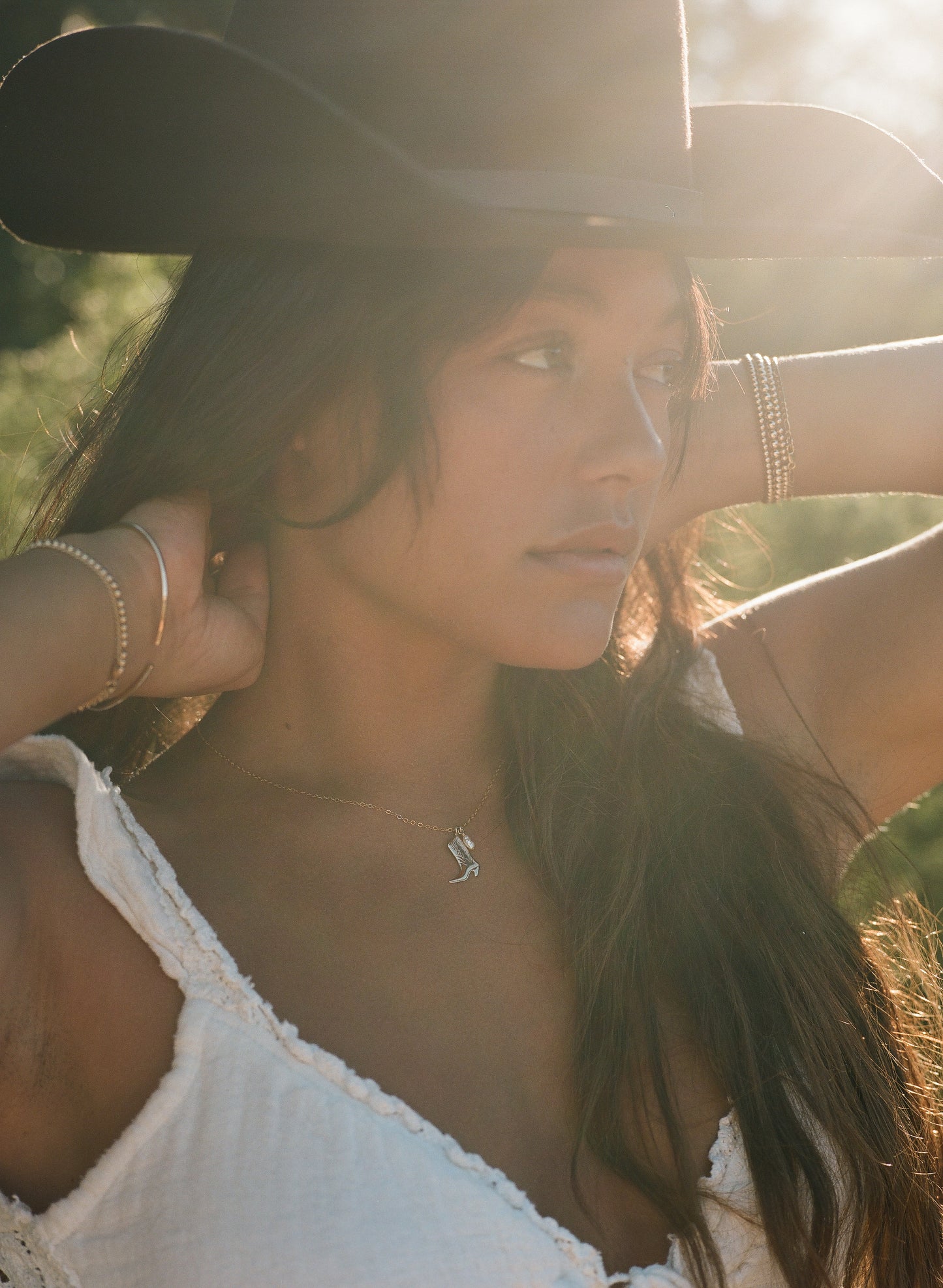 Cowboy Boot Pearl Necklace