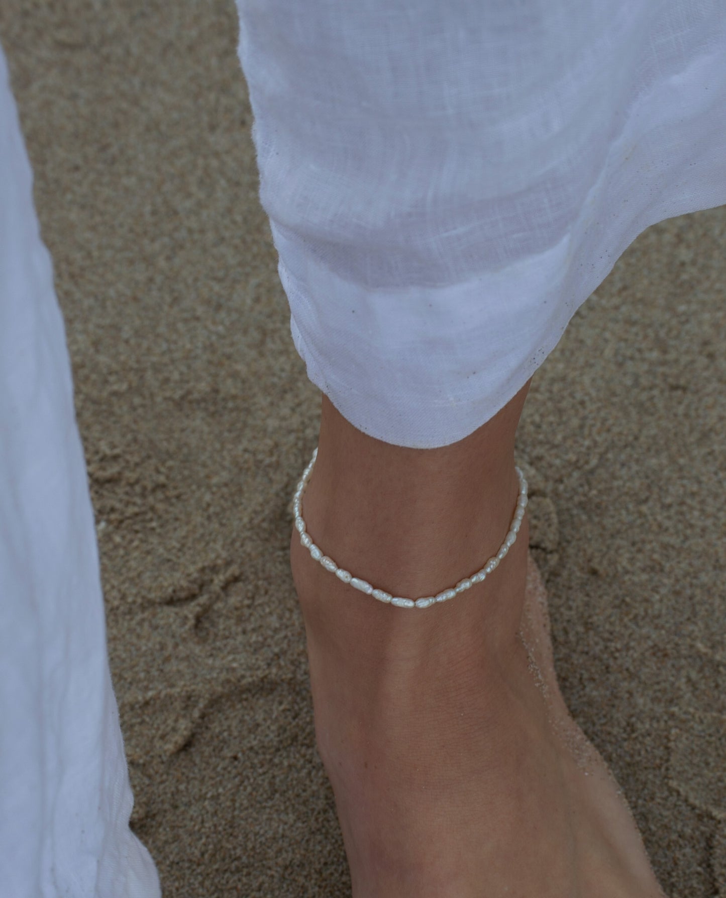 Petite Vintage Pearl Anklet