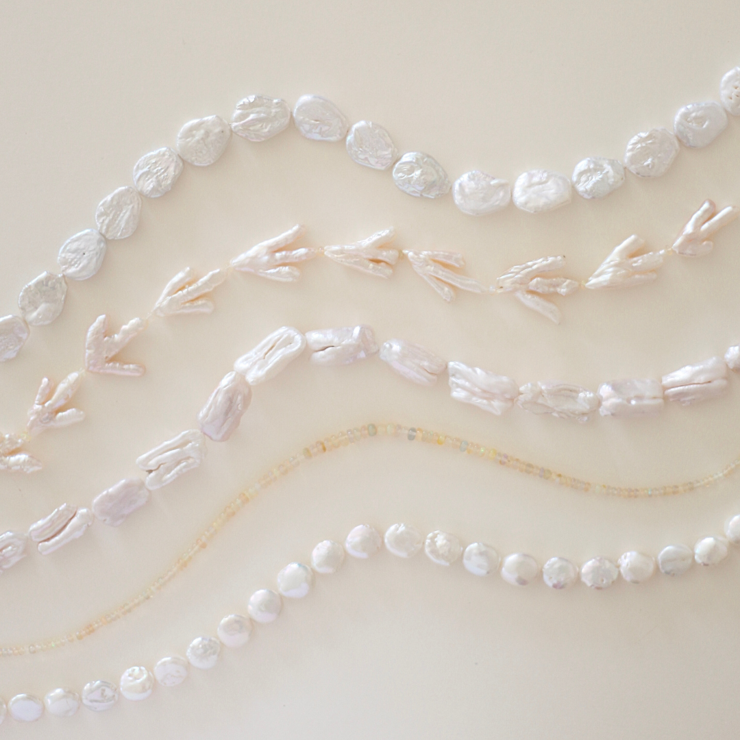 Oblong Pearl Necklace