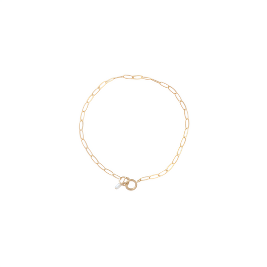 Dainty Pearl Paperclip Bracelet