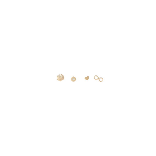 14k Single Solid Gold Studs