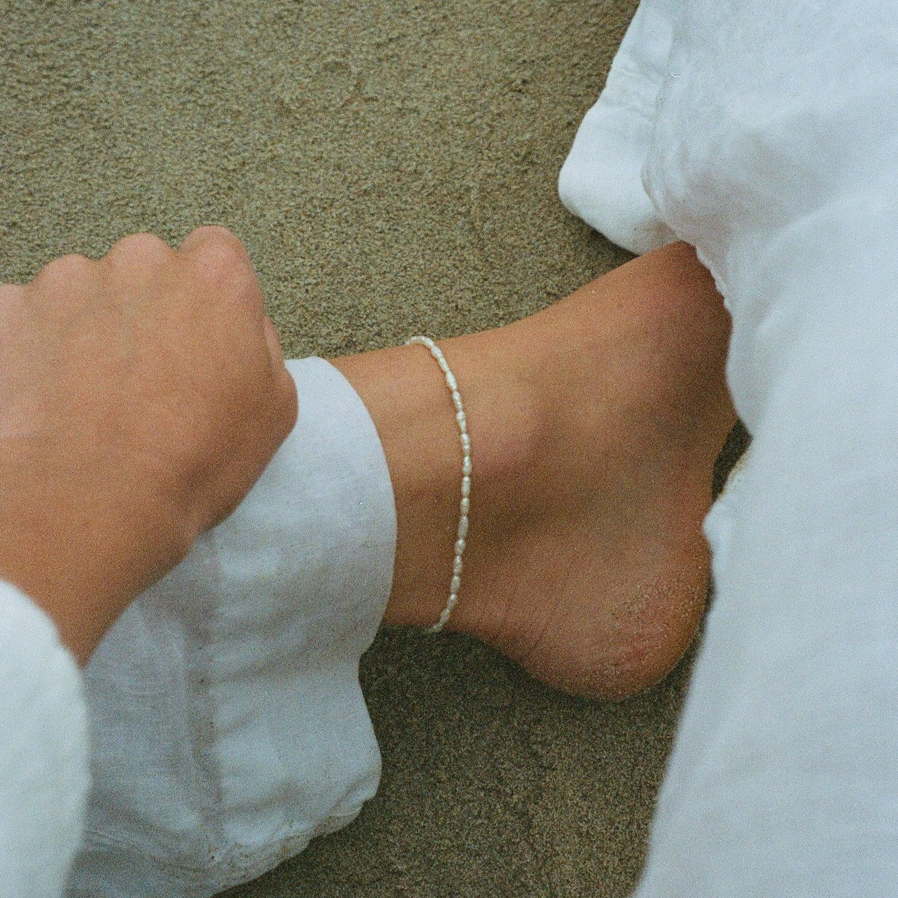 Petite Vintage Pearl Anklet