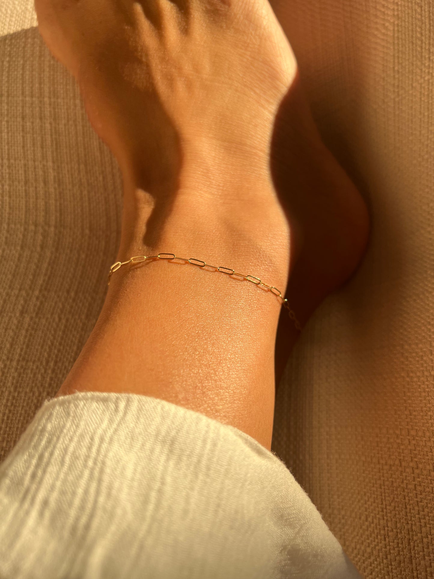 Dainty Paperclip Anklet